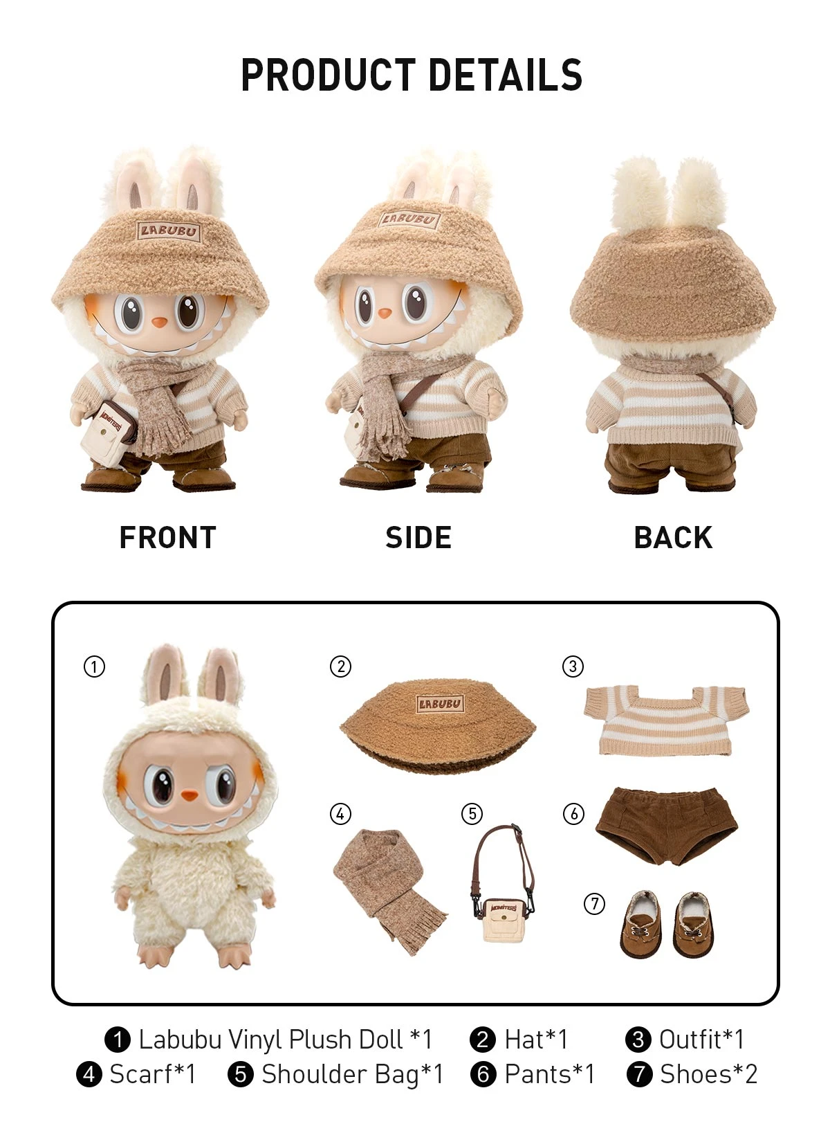 THE MONSTERS - DRESS BE LATTE Vinyl Plush Doll 10 THE MONSTERS - DRESS BE LATTE Vinyl Plush Doll - Image 10