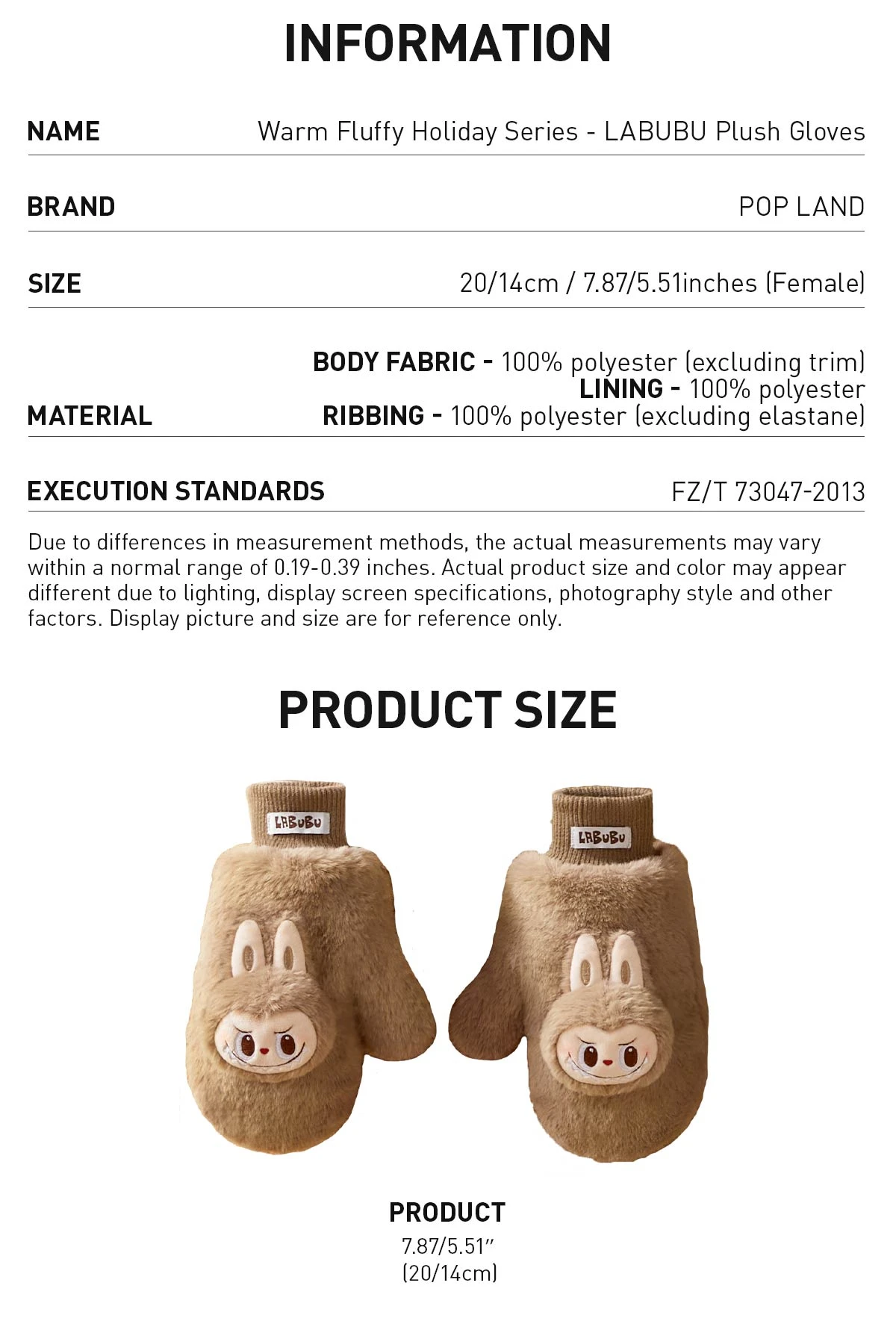 Warm Fluffy Holiday Series- LABUBU Plush Gloves 5 Warm Fluffy Holiday Series- LABUBU Plush Gloves - Image 5